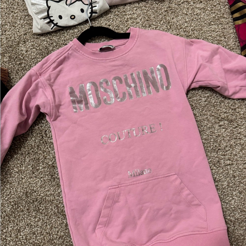 Moschino Pink and Silver Kids Sweatshirt